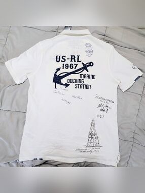 Polo Ralph Lauren Marine Sailing Polo Shirt BNWT Anchor 1967 Classic Fit Medium